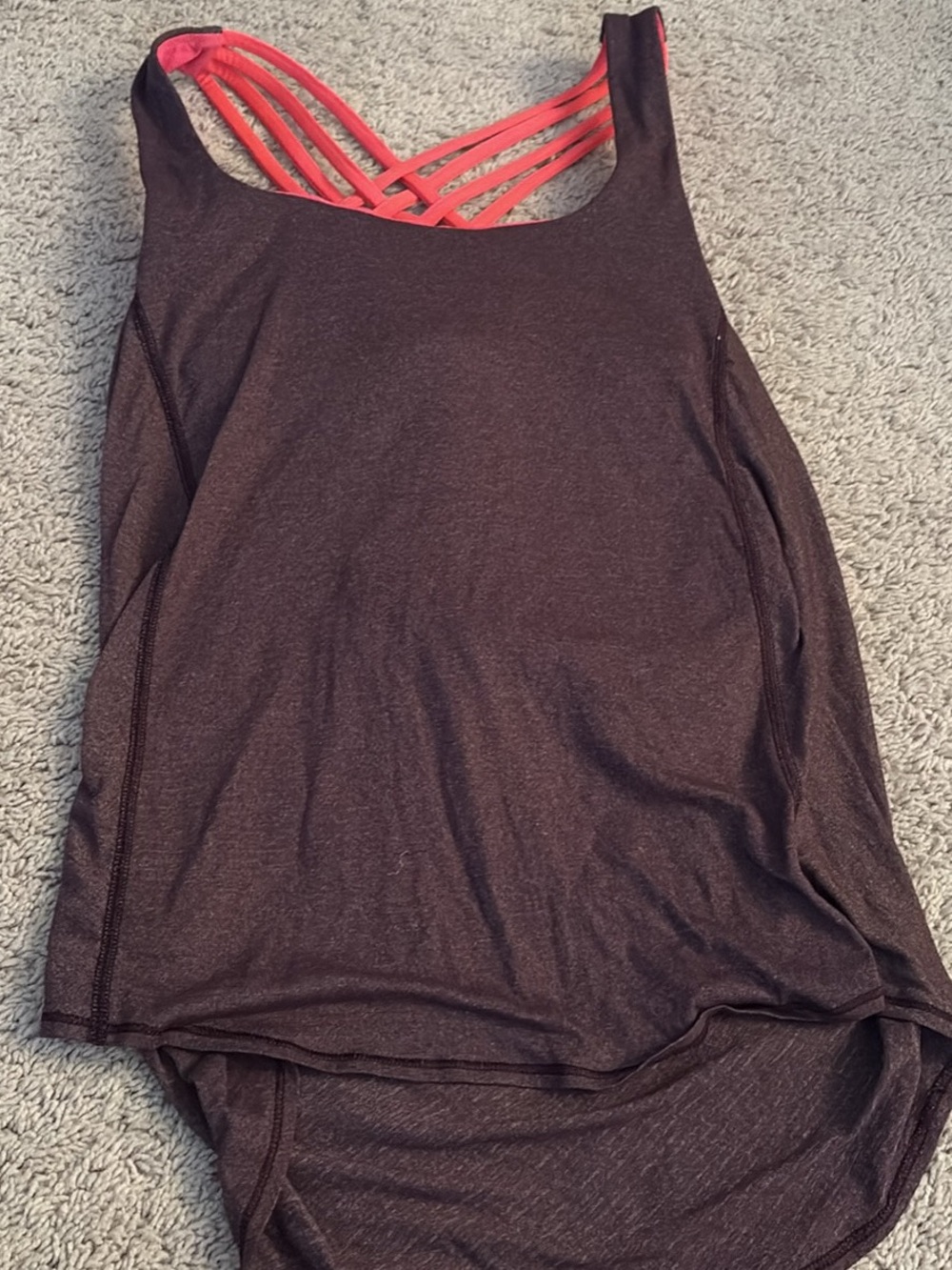 lululemon athletica Plum Tank with Coral Strappy Back